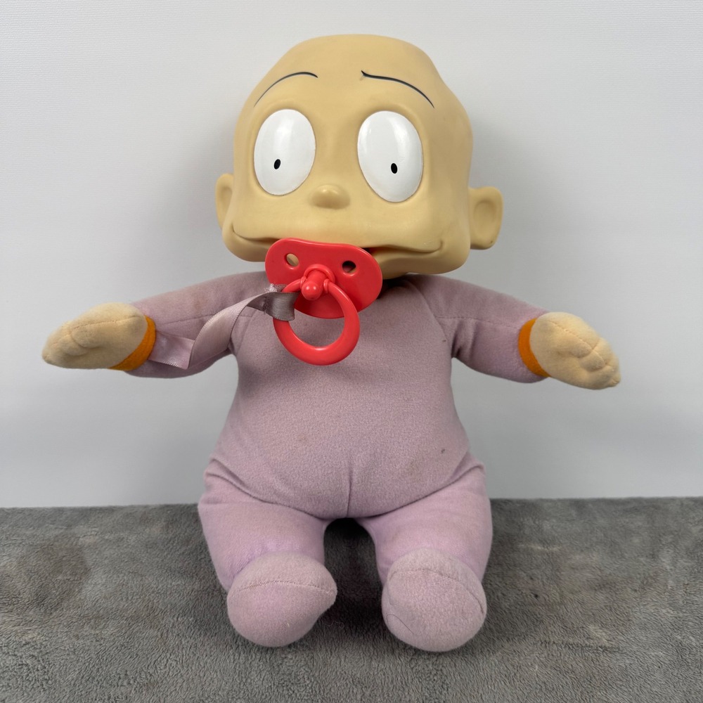 Mattel Rugrats Tommy Pickles Plush Doll Unisex 13.5in Purple Good 1998 Vintage